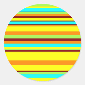 Colorful Customized Designer Stripe Pattern Classic Round Sticker