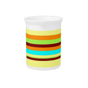 Colorful Customized Designer Stripe Pattern Drink Pitcher