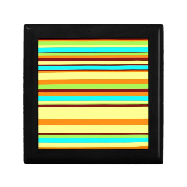 Colorful Customized Designer Stripe Pattern Jewelry Box (Front)