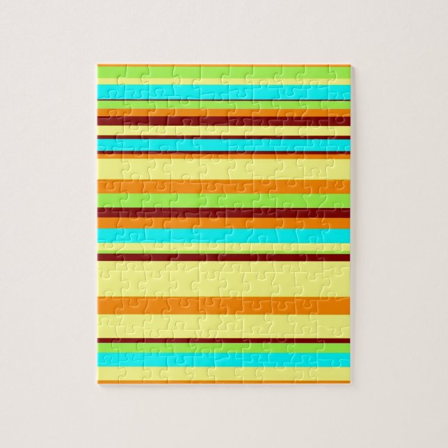 Colorful Customized Designer Stripe Pattern Jigsaw Puzzle (Vertical)