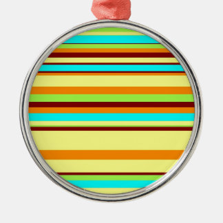 Colorful Customized Designer Stripe Pattern Metal Ornament