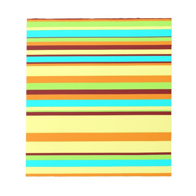 Colorful Customized Designer Stripe Pattern Notepad (Front)
