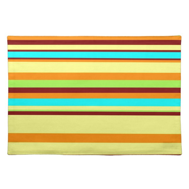 Colorful Customized Designer Stripe Pattern Placemat (Front)