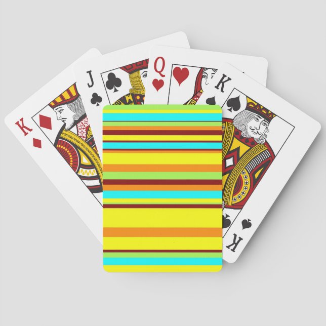 Colorful Customized Designer Stripe Pattern Poker Cards (Back)