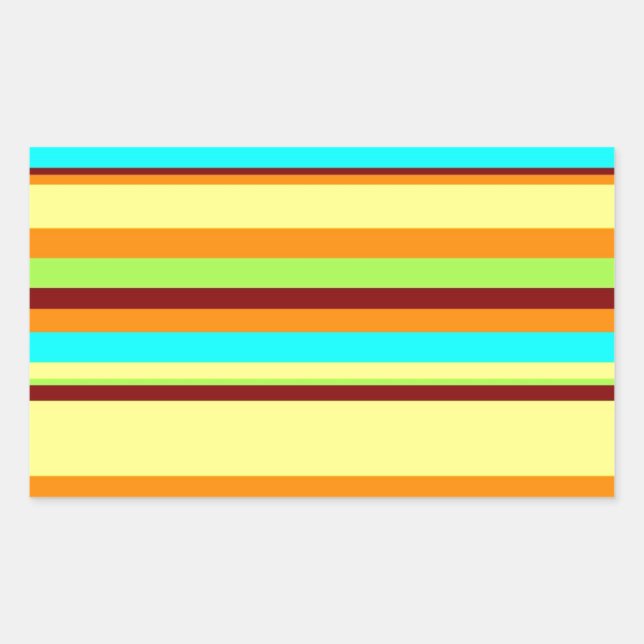Colorful Customized Designer Stripe Pattern Rectangular Sticker (Front)