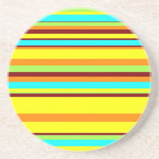 Colorful Customized Designer Stripe Pattern Sandstone Coaster