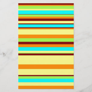 Colorful Customized Designer Stripe Pattern Stationery