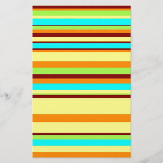 Colorful Customized Designer Stripe Pattern Stationery