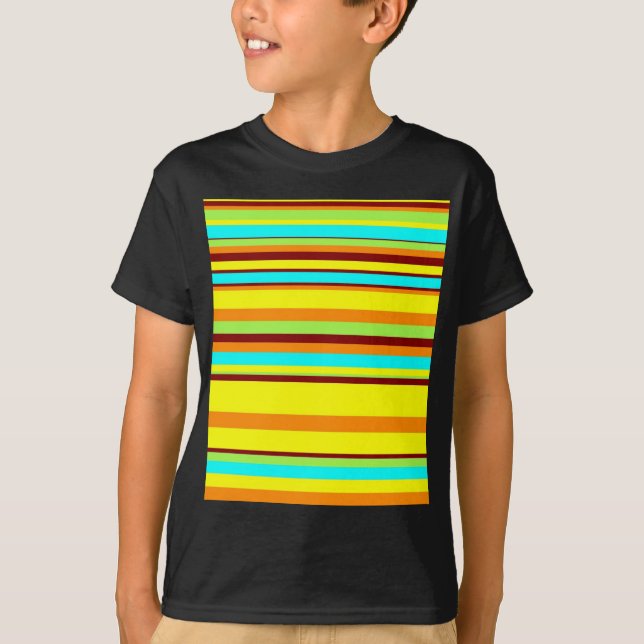 Colorful Customized Designer Stripe Pattern T-Shirt (Front)