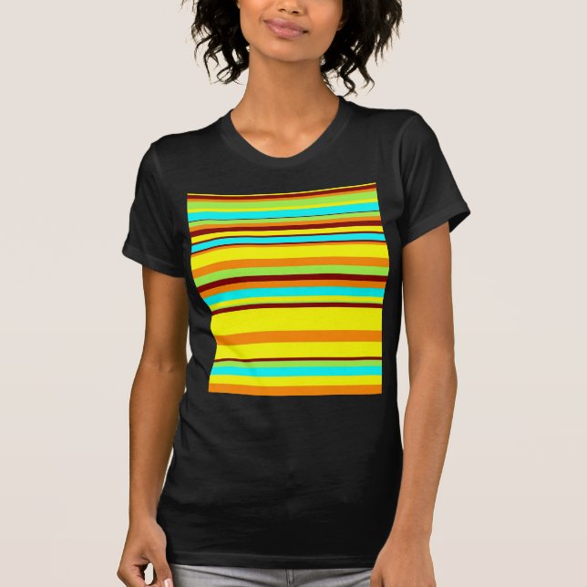 Colorful Customized Designer Stripe Pattern T-Shirt (Front)