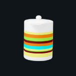 Colorful Customized Designer Stripe Pattern Teapot<br><div class="desc">Colorful Customized Designer Stripe Pattern</div>