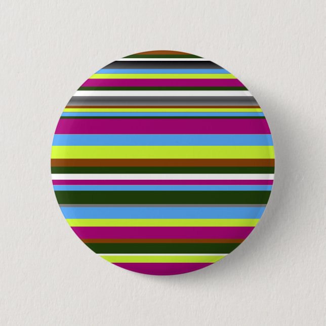 Colorful Customized Designer Stripe Pinback Button (Front)