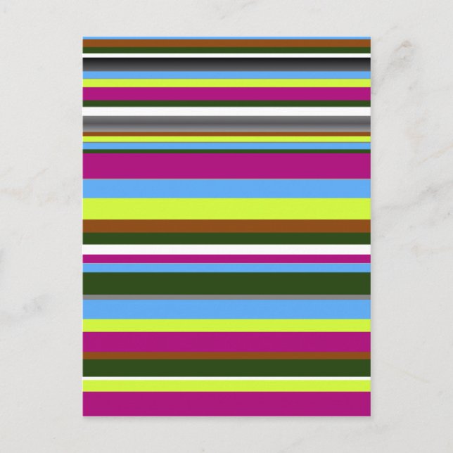 Colorful Customized Designer Stripe Postcard (Front)