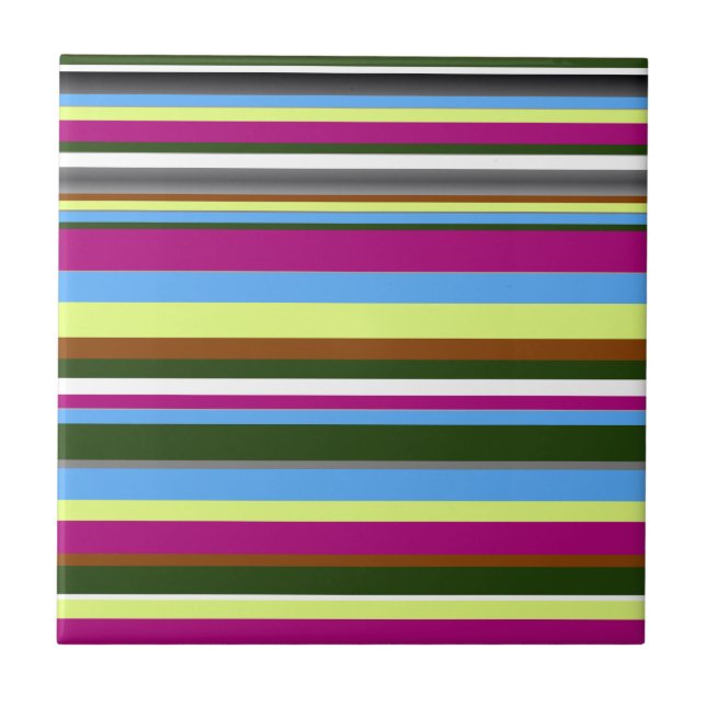 Colorful Customized Designer Stripe Tile (Front)