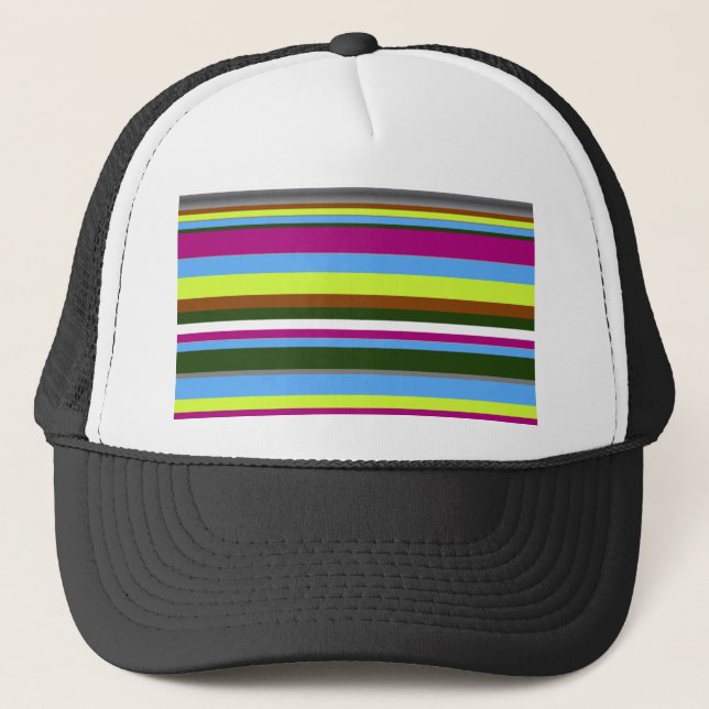 Colorful Customized Designer Stripe Trucker Hat (Front)