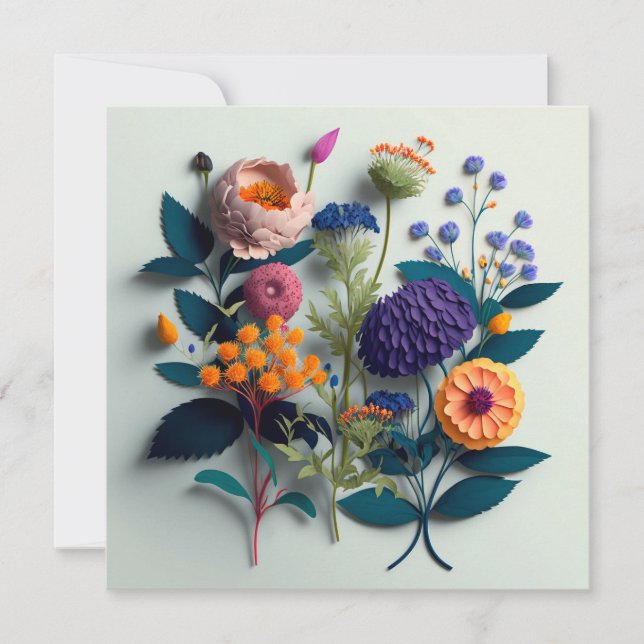 Colorful Cut Paper Flowers (Front)