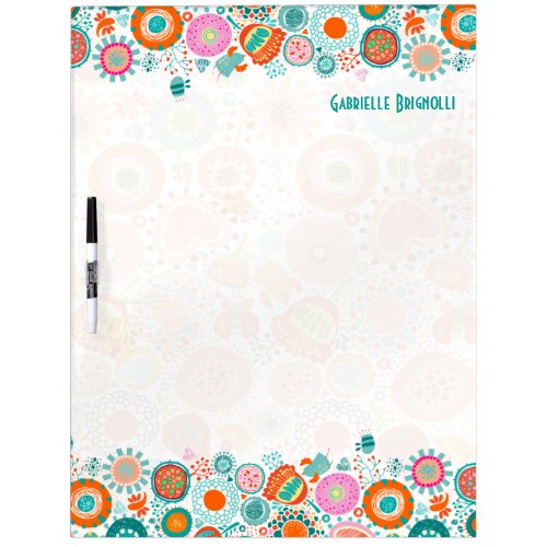 Colorful Cute Birds  Flowers Dry_Erase Board