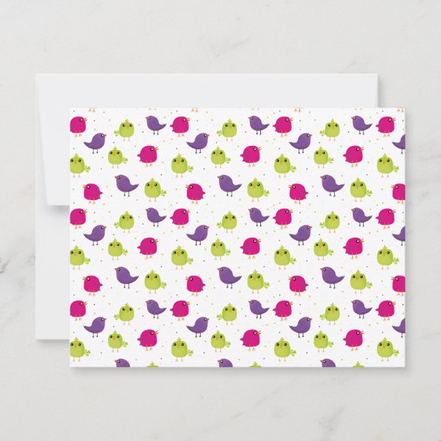 Colorful Cute Birds Pattern (Front)