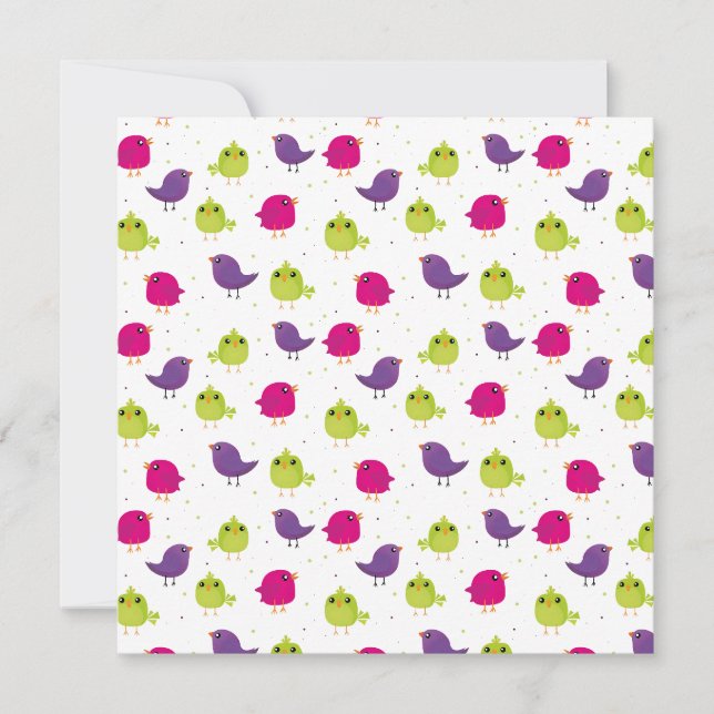 Colorful Cute Birds Pattern (Front)