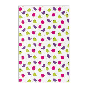 Colorful Cute Birds Pattern Acrylic Print