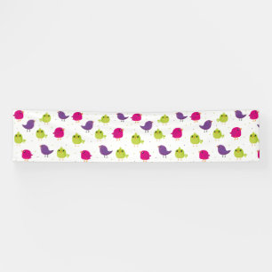 Colorful Cute Birds Pattern Banner