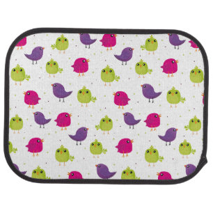 Colorful Cute Birds Pattern Car Floor Mat