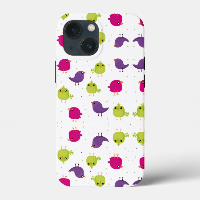 Colorful Cute Birds Pattern Case-Mate iPhone Case (Back)