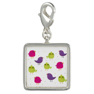 Colorful Cute Birds Pattern Charm