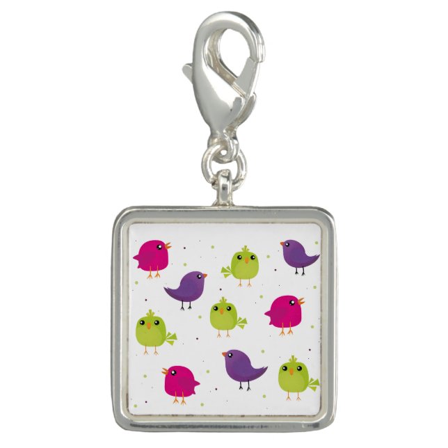 Colorful Cute Birds Pattern Charm (Front)