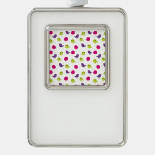 Colorful Cute Birds Pattern Christmas Ornament