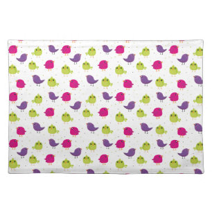 Colorful Cute Birds Pattern Cloth Placemat