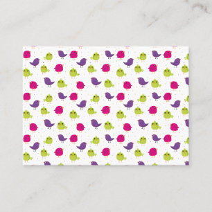 Colorful Cute Birds Pattern Discount Card