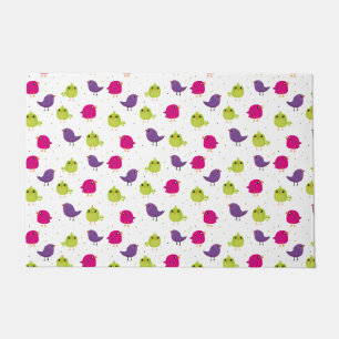 Colorful Cute Birds Pattern Doormat