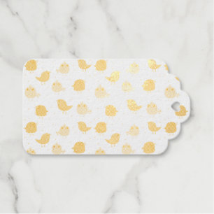 Colorful Cute Birds Pattern Foil Gift Tags