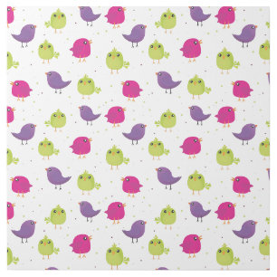 Colorful Cute Birds Pattern Gallery Wrap