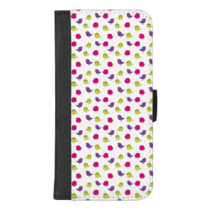 Colorful Cute Birds Pattern iPhone 8/7 Plus Wallet Case