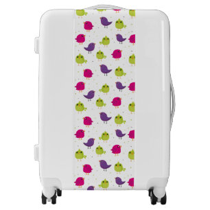 Colorful Cute Birds Pattern Luggage