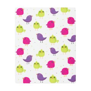 Colorful Cute Birds Pattern Metal Print