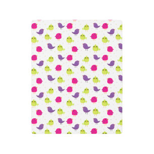 Colorful Cute Birds Pattern Metal Print