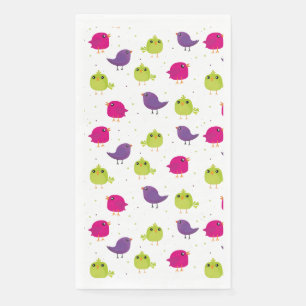 Colorful Cute Birds Pattern Paper Guest Towels