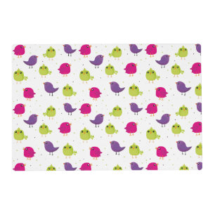 Colorful Cute Birds Pattern Placemat