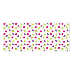 Colorful Cute Birds Pattern Rack Card
