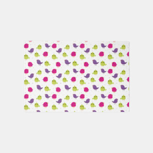 Colorful Cute Birds Pattern Rug