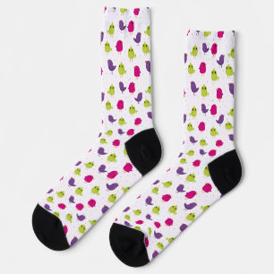 Colorful Cute Birds Pattern Socks