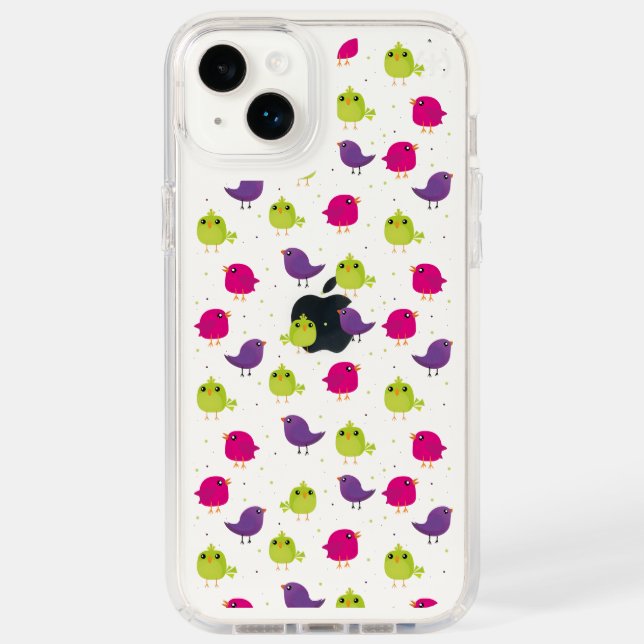 Colorful Cute Birds Pattern Speck iPhone Case (Front)