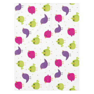 Colorful Cute Birds Pattern Tablecloth