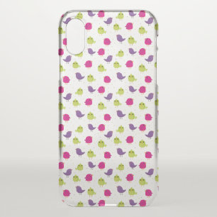 Colorful Cute Birds Pattern iPhone X Case