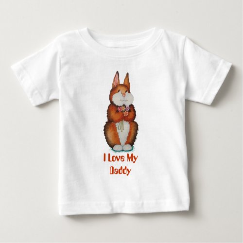 colorful cute brown bunny rabbit baby T_Shirt