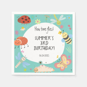 Colorful Cute Bugs Kids Birthday  Napkins