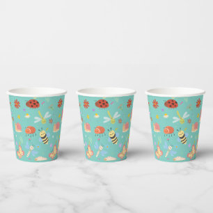 Colorful Cute Bugs Kids Birthday  Paper Cups